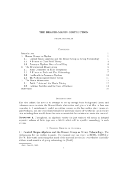 THE BRAUER-MANIN OBSTRUCTION Contents Introduction 1 1