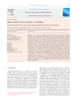 Major translocations in genetic counselling