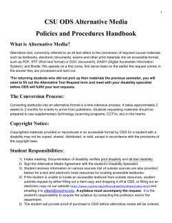 CSU ODS Alternative Media Policies and Procedures Handbook