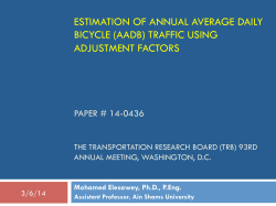 ESTIMATION OF ANNUAL AVERAGE DAILY BICYCLE (AADB