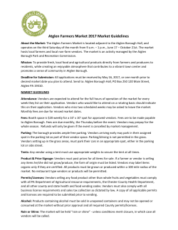 Atglen Farmers Market 2017 Market Guidelines