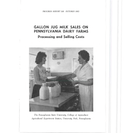 GALLON JUG MILK SALES ON PENNSYLVANIA DAIRY FARMS