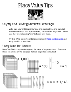 Place Value Tips
