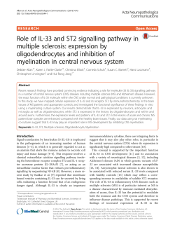 Role of IL-33 and ST2 signalling pathway in multiple sclerosis