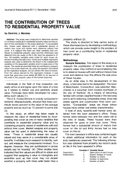 the contribution of trees to residential property value