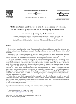 Mathematical analysis of a model describing evolution of an asexual