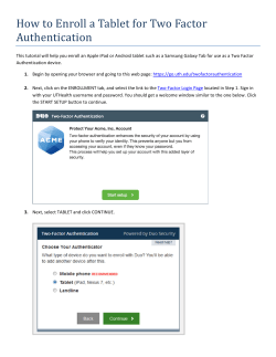 How to Enroll a Tablet for Two Factor Authentication