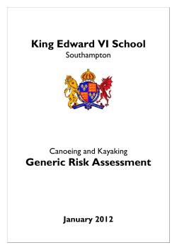 KES Canoeing and Kayaking Risk assessment 2012