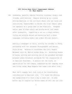 Maya Angelou Commencement Address - Holton