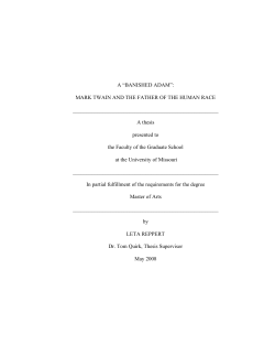 A &ldquo;BANISHED ADAM&rdquo;: MARK TWAIN AND THE FATHER OF THE