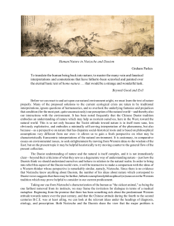 Human/Nature in Nietzsche and Daoism Graham Parkes To