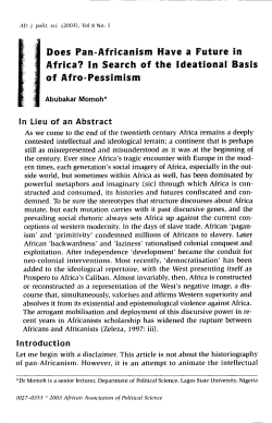 Does Pan-Africanism Have a Future in Africa? In Search of the