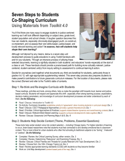 Seven Steps to Students Co-Shaping Curriculum