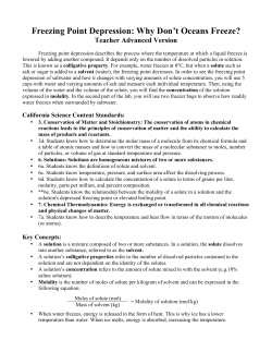 Freezing Point Depression: Why Don`t Oceans Freeze?