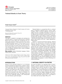 National Identity in Yeats` Poetry