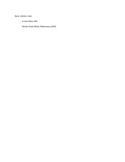 Basic Citation Rules - Lindenwood University