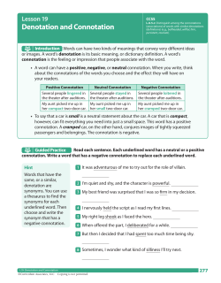 Denotation and Connotation