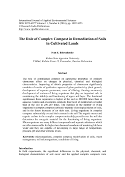 The Role of Complex Compost in Remediation of Soils in Cultivated