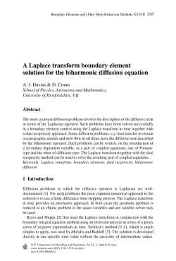 A Laplace transform boundary element solution for the