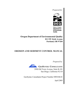 Erosion and Sediment Control Manual