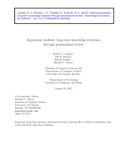 Improving students` long-term knowledge retention through