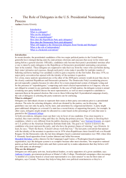The Role of Delegates in the U.S. Presidential Nominating Process