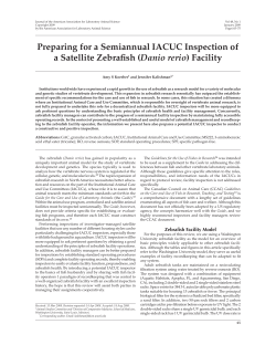 Preparing for a Semiannual IACUC Inspection of a Satellite