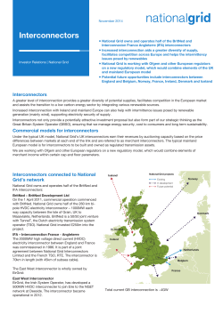Interconnectors - National Grid: Investors
