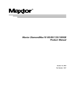 Maxtor DiamondMax16 60/80/120/160GB Product Manual