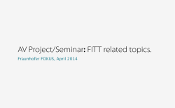 AV Project/Seminar: FITT related topics.