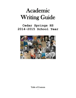 Academic Writing Guide - Cedar Springs High School