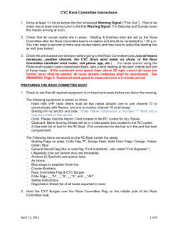 CYC Race Committee Instructions