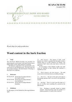 Wood content in the bark fraction