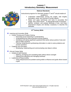 Lesson 1 Introductory Geometry: Measurement