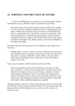 14. whitman and the voice of nature
