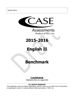 2015-2016 English II Benchmark