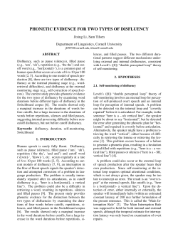 phonetic evidence for two types of disfluency