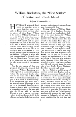 William Blackstone, the “First Settler” of Boston