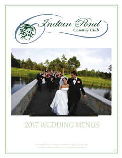 2017 wedding menus - Indian Pond Country Club