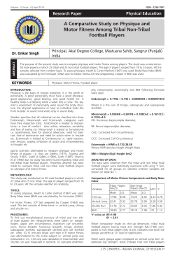 A Comparative Study on Physique and Motor Fitness Among Tribal