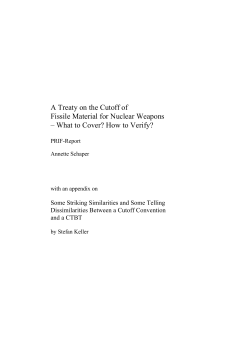 A Treaty on the Cutoff of Fissile Material for Nuclear Weapons
