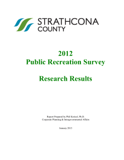 2012 Public recreation survey research results
