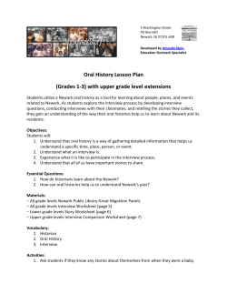 Oral History - Newark Public Library