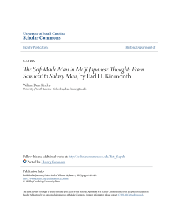 The Self-Made Man in Meiji Japanese Thought