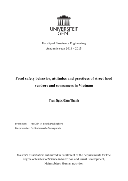 Food safety behavior, attitudes and practices of street food vendors