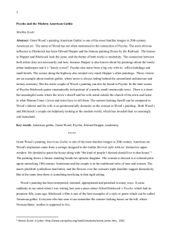 Psycho and the Modern American Gothic Markku Koski