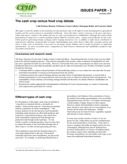 The cash crop versus food crop debate