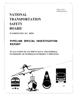 Evaluation of Accident Data and Federal Oversight of Petroleum