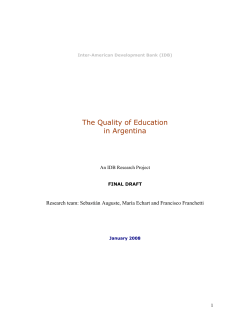 The Quality of Education in Argentina - Inter