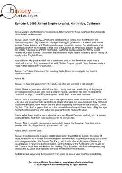Episode 4, 2005: United Empire Loyalist, Northridge, California